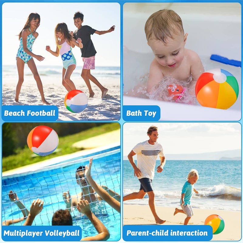 CISONE Beach Balls Bulk 24 Pack - 9" Inflatable Beachballs Swimming Pool Toys for Kids Summer Water Games, Kids Birthday Party Favors Lua/Hawaiian Tropical Theme Decorations Supplies - Image 3